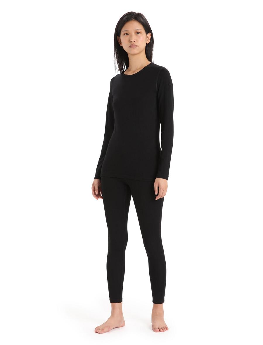 Black Icebreaker Merino 260 Tech Long Sleeve Crewe Thermal Top Women's One Piece & Sets | AU 1762CTVE